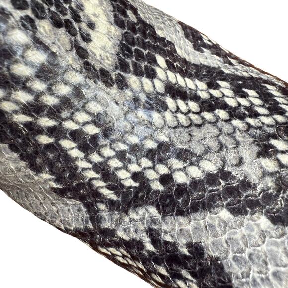 Shellys Snake Print Leather Clogs US 7.5 Chunky Block Heel Mob Wife 70s Vibe SEE - Picture 12 of 14